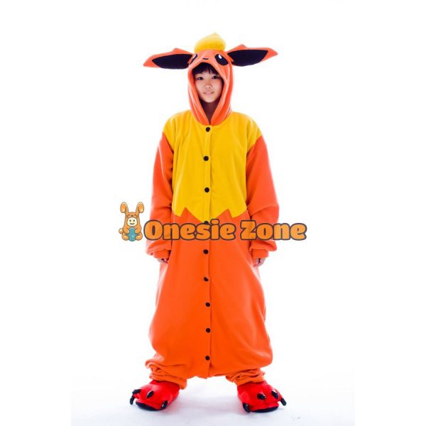 Fire Fox Eievvee Kigurumi Pocket Monsters Animal Onesies - Image 2