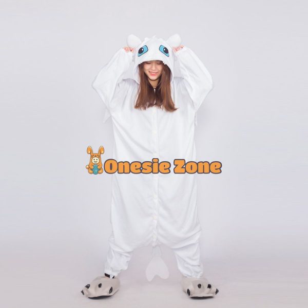 Light Fury Dragon Kigurumi Couple Outfits Halloween Onesies