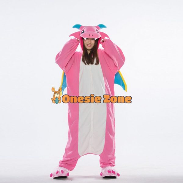 Pink Dragon Kigurumi Couple Outfits Halloween Onesies