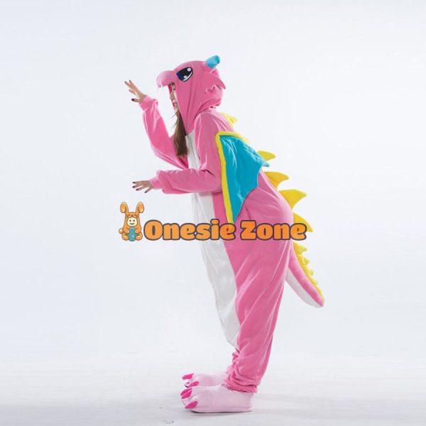 Pink Dragon Kigurumi Couple Outfits Halloween Onesies - Image 2