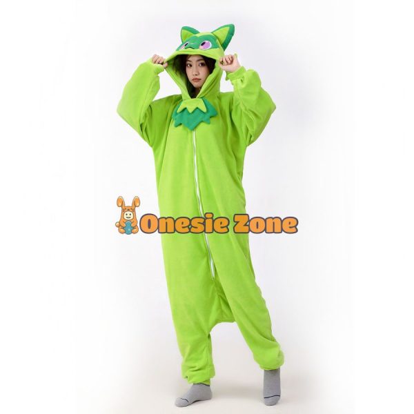 Sprig Leaf Cat Kigurumi Pocket Monsters Animal Onesies - Image 2