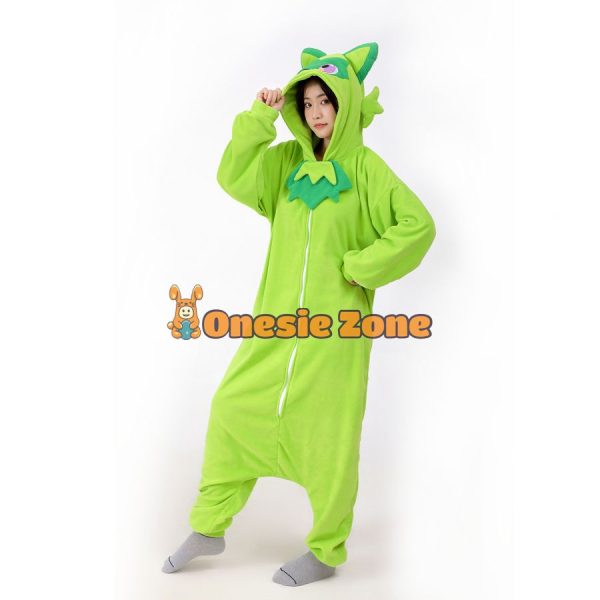 Sprig Leaf Cat Kigurumi Pocket Monsters Animal Onesies - Image 3