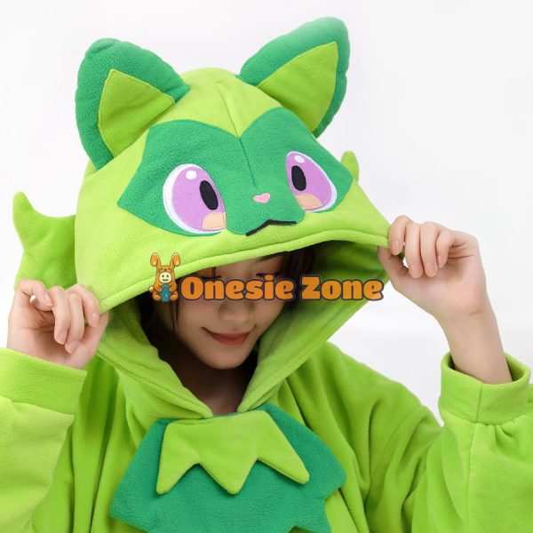 Sprig Leaf Cat Kigurumi Pocket Monsters Animal Onesies - Image 6